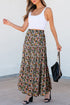 Reversible Leopard Floral Ruffle Hem Southern Maxi Skirt